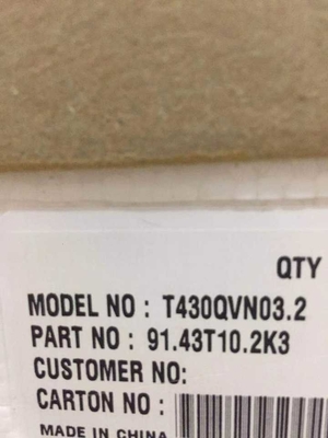 43 tubo 12V T430QVN03.2 del RGB del módulo de la exhibición del Lcd del panel de la PULGADA 4K CSOT TV